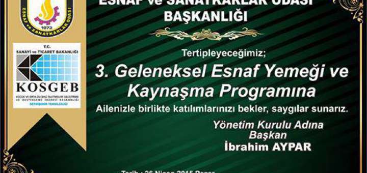 YEMEK PROGRAM DAVETİ ve KANDİL KUTLAMASI