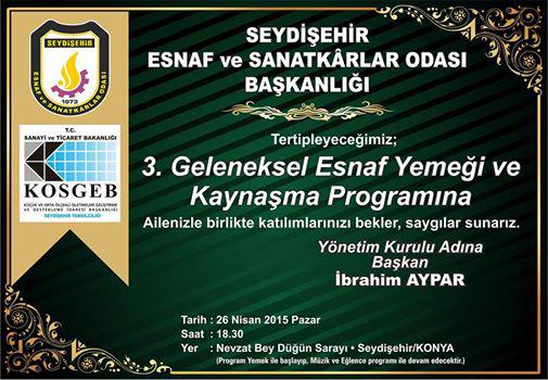 YEMEK PROGRAM DAVETİ ve KANDİL KUTLAMASI